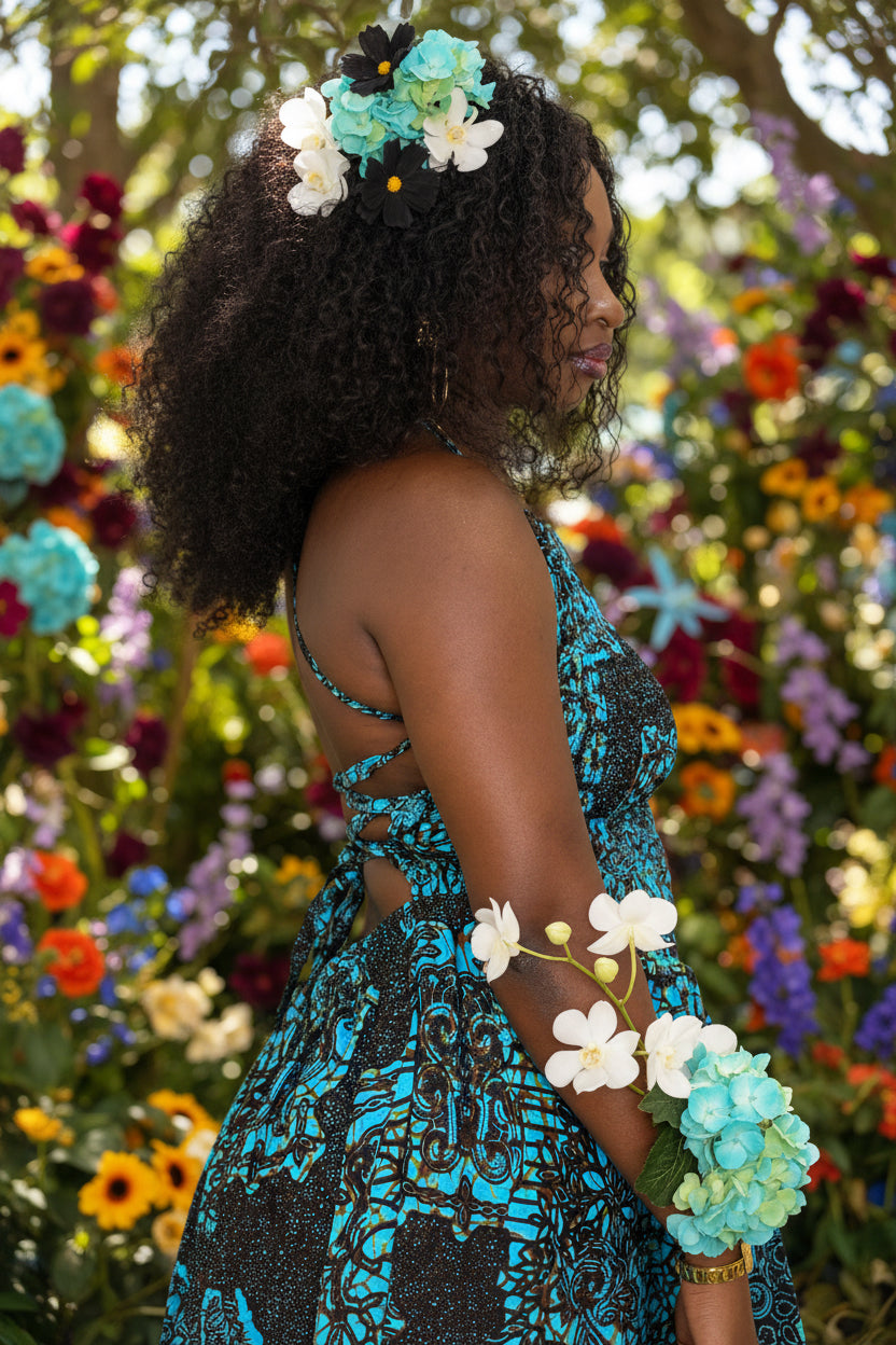 Robe dos nu en pagne
