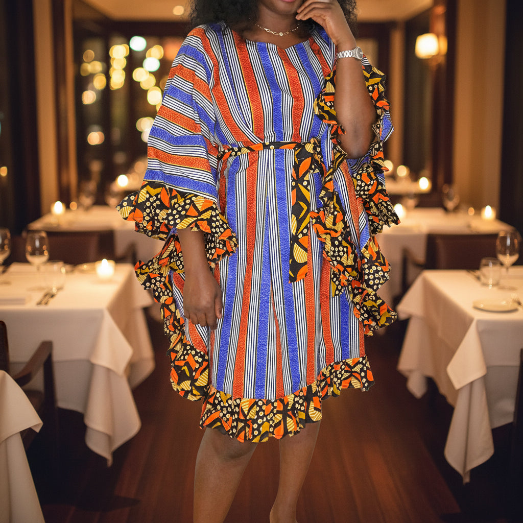 Robe évasée en pagne