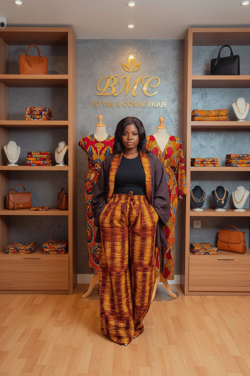 Ensemble Ankara et tissu en lin